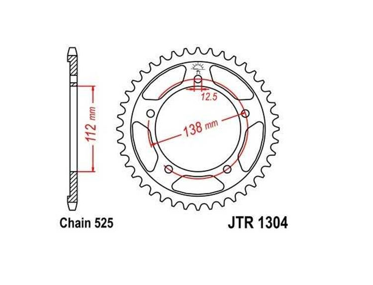 CORONA JT 1304 de acero con 42 dientes